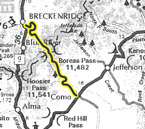 Boreas Pass map - area