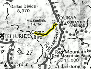 Camp Bird map - area