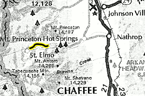Old Chalk Creek map - area