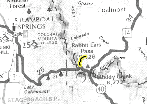 Rabbit Ears Peak map - area