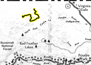 Acme Creek map - area