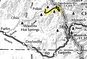 Alpine Tunnel map - area