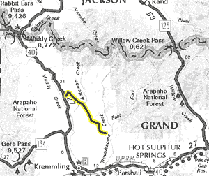 Antelope Pass map - area