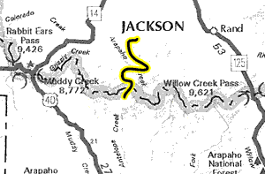 Arapaho Creek South Fork map - area
