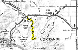 Del Norte Peak map - area