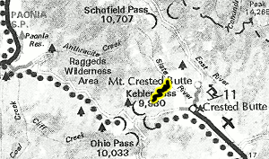 Gunsight Pass map - area