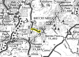 Indiana Creek map - area