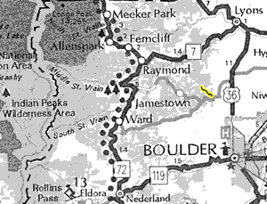 Lefthand Canyon Main map - area