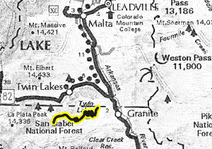 Lost Canyon map - area
