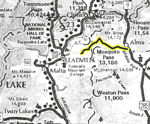 Mosquito Pass map - area