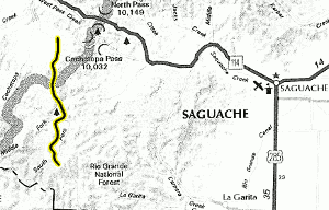 Saguache Park map - area
