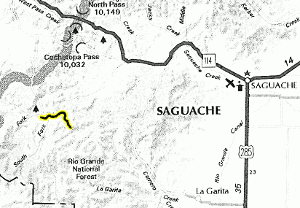 Saguache Tie map - area