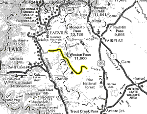 Weston Pass map - area