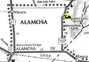 Zapata Falls map - area